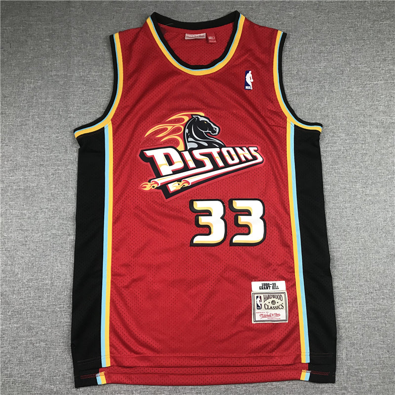Men's Detroit Pistons Grant Hill 1998-99 Red Hardwood Classics Swingman Jersey