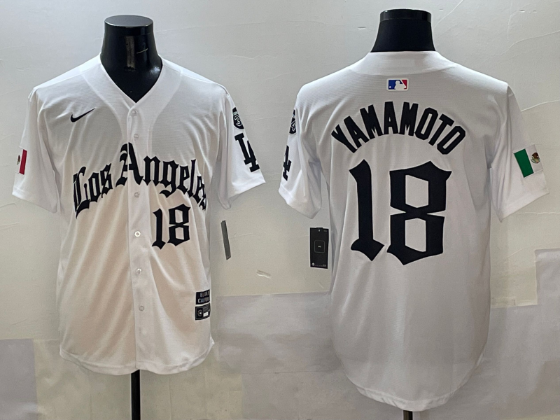 Men's Los Angeles Dodgers Yoshinobu Yamamoto White Team Player Jersey