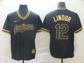 Men's Cleveland Guardians Francisco Lindor Black Replica Baseball Jersey