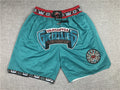 Men's Memphis Grizzlies Green Embroidered Pocket Basketball Shorts