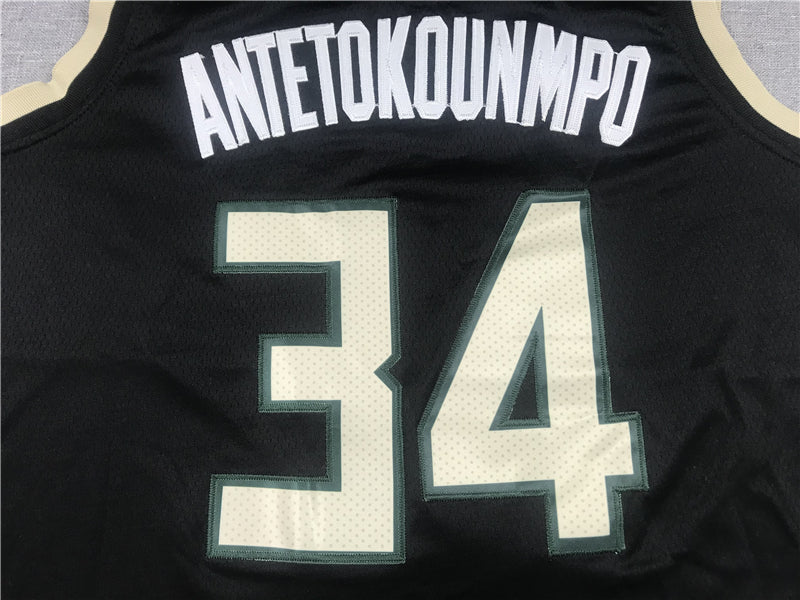 Men's Milwaukee Bucks Giannis Antetokounmpo Black Replica Player Jersey