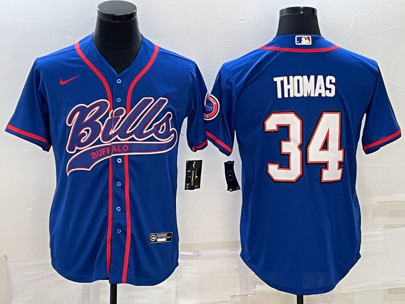 Men's Buffalo Bills Thurman Thomas Royal Game Jersey Joint Edition