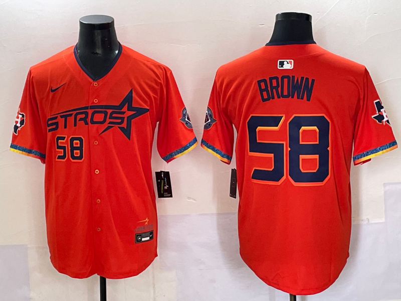 Men's Houston Astros Hunter Brown Orange 2025 City Connect Limited Player Jersey