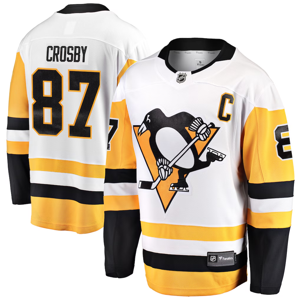 Men's Pittsburgh Penguins Sidney Crosby Fanatics White Away Jersey
