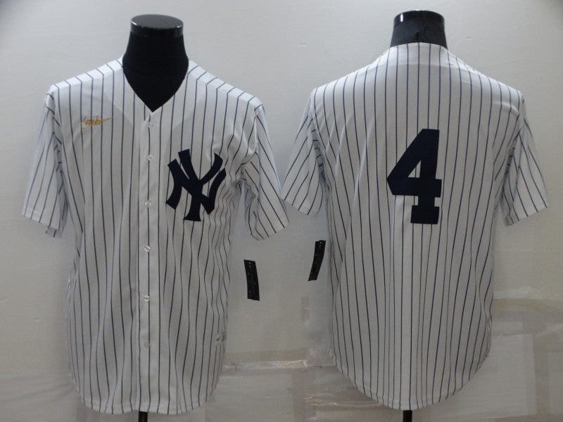 Men's New York Yankees Lou Gehrig White Home Replica Player Name Jersey