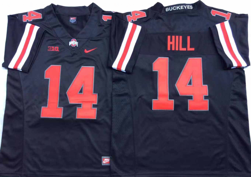 Men's Ohio State Buckeyes K.J. Hill Black Player Game Jersey