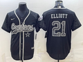 Men's Dallas Cowboys Ezekiel Elliott Black RFLCTV Limited Jersey Joint Edition