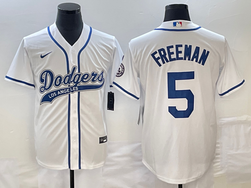 Men's Los Angeles Dodgers Freddie Freeman White Player Jersey Joint Edition