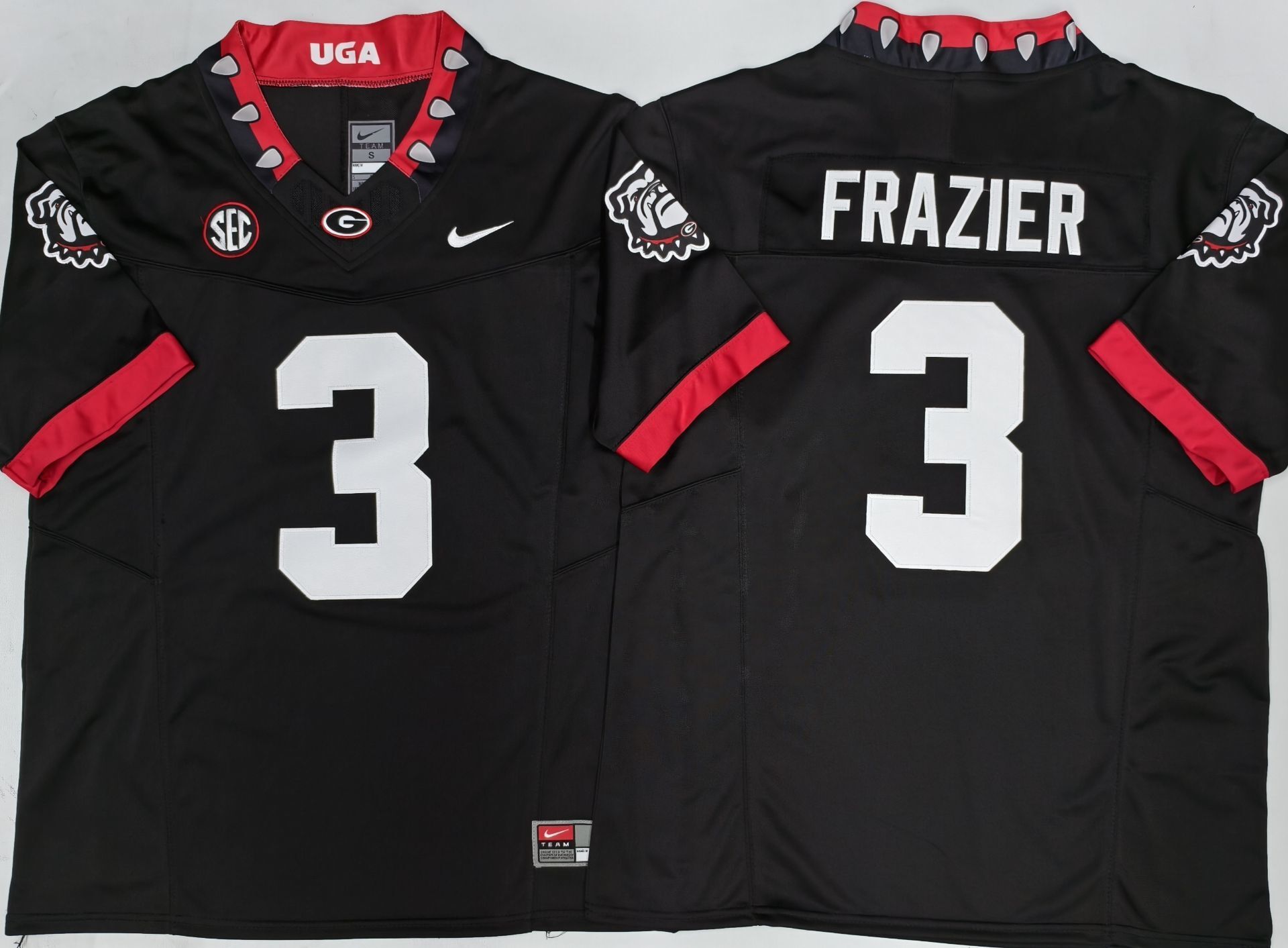 Men's Georgia Bulldogs Nate Frazier Black Game Jersey