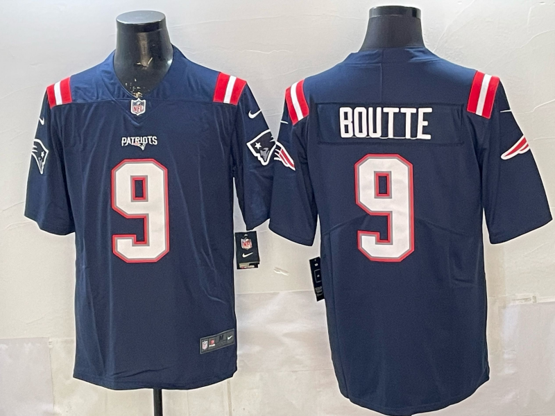 Men's New England Patriots Kayshon Boutte Navy Game Jersey