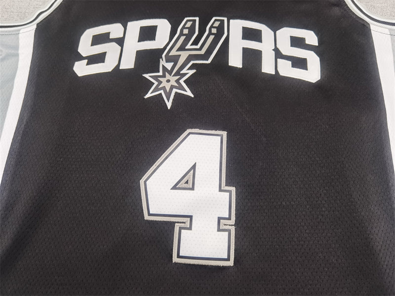 Men's San Antonio Spurs De'Aaron Fox Black Swingman Jersey - Icon Edition