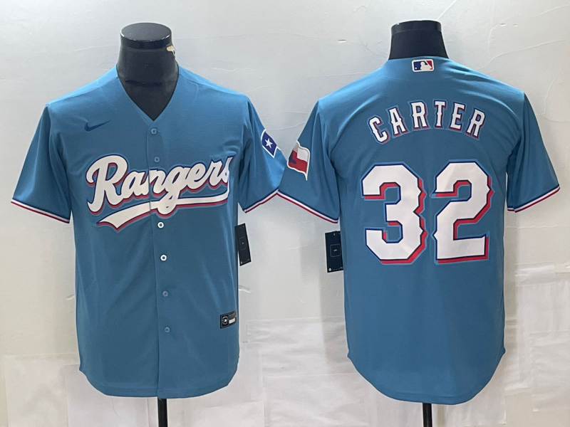 Men's Texas Rangers Evan Carter Light Blue Replica Player Jersey