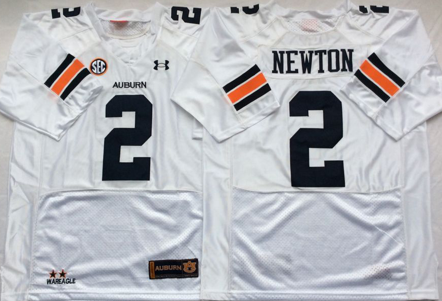 Men's Auburn Tigers Cam Newton White Team Player Game Jersey
