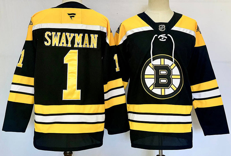 Men's Boston Bruins Jeremy Swayman Fanatics Black Player Jersey