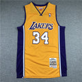 Men's Los Angeles Lakers Shaquille O'Neal Yellow 1999-00 Classics Jersey