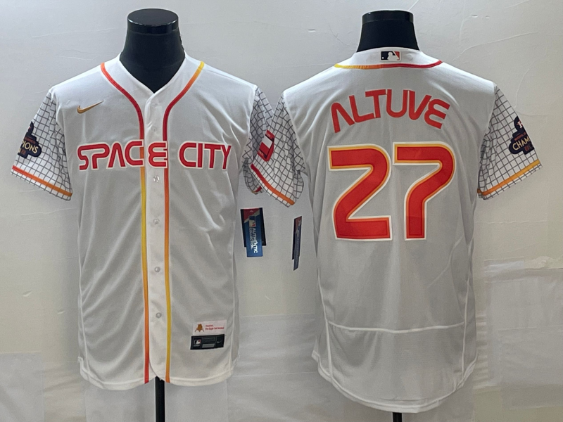 Men's Houston Astros Jose Altuve White City Connect Replica Player Jersey