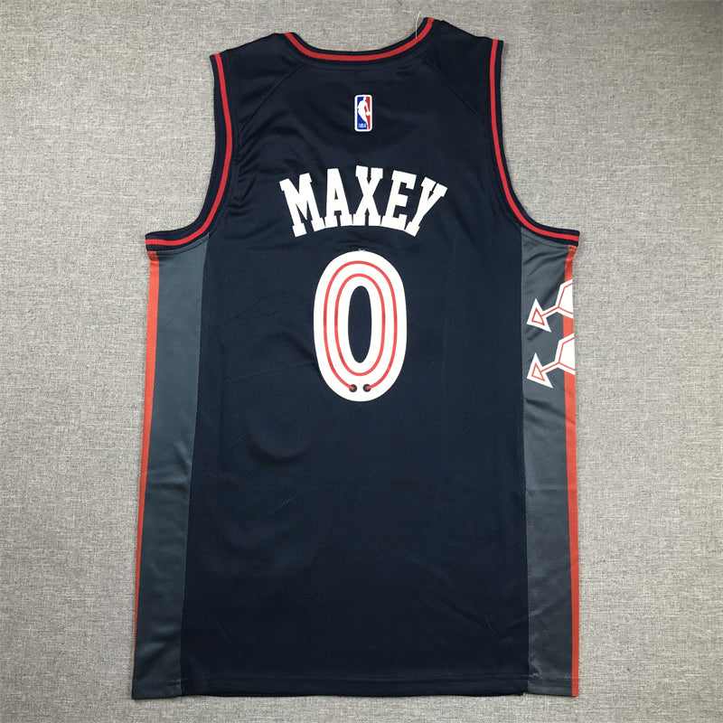 Men's Philadelphia 76ers Tyrese Maxey Navy 2023/24 Swingman Jersey - City Edition