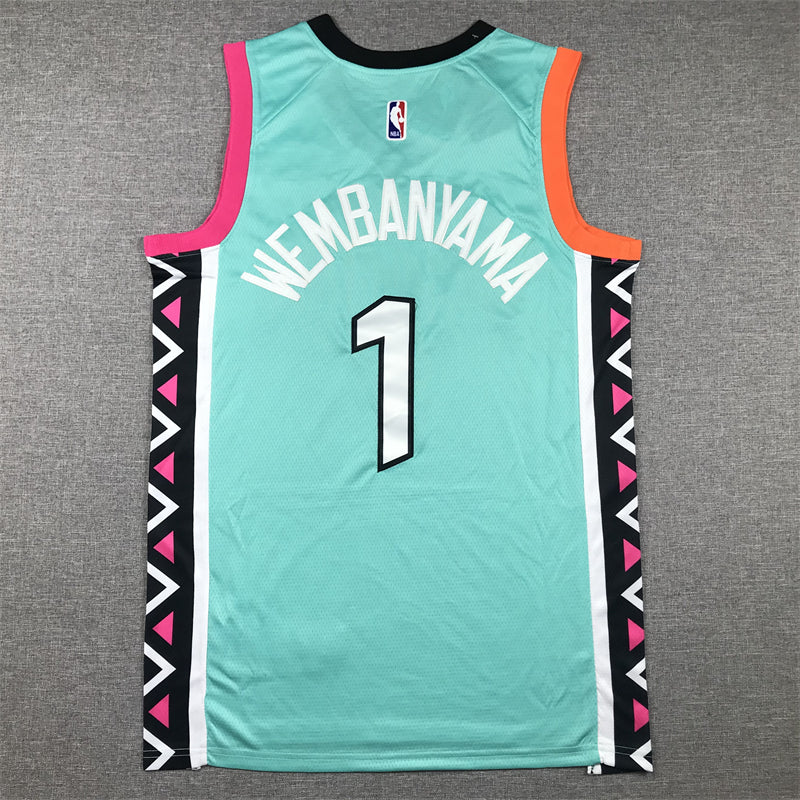 Men's San Antonio Spurs Victor Wembanyama Turquoise 2022/23 Swingman Jersey - City Edition