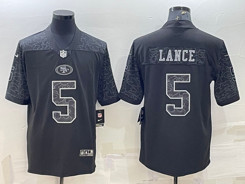 Men's San Francisco 49ers Trey Lance Black RFLCTV Limited Jersey