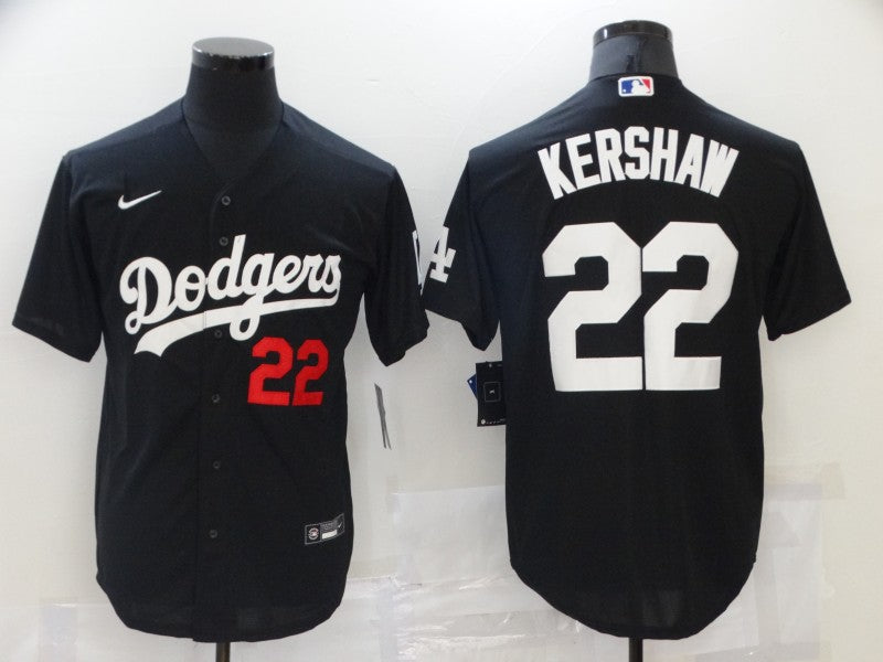 Men's Los Angeles Dodgers Clayton Kershaw Black Stitched Jersey