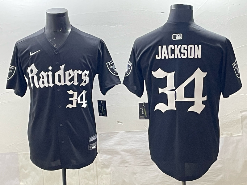 Men's Las Vegas Raiders Bo Jackson Black Team Player Jersey