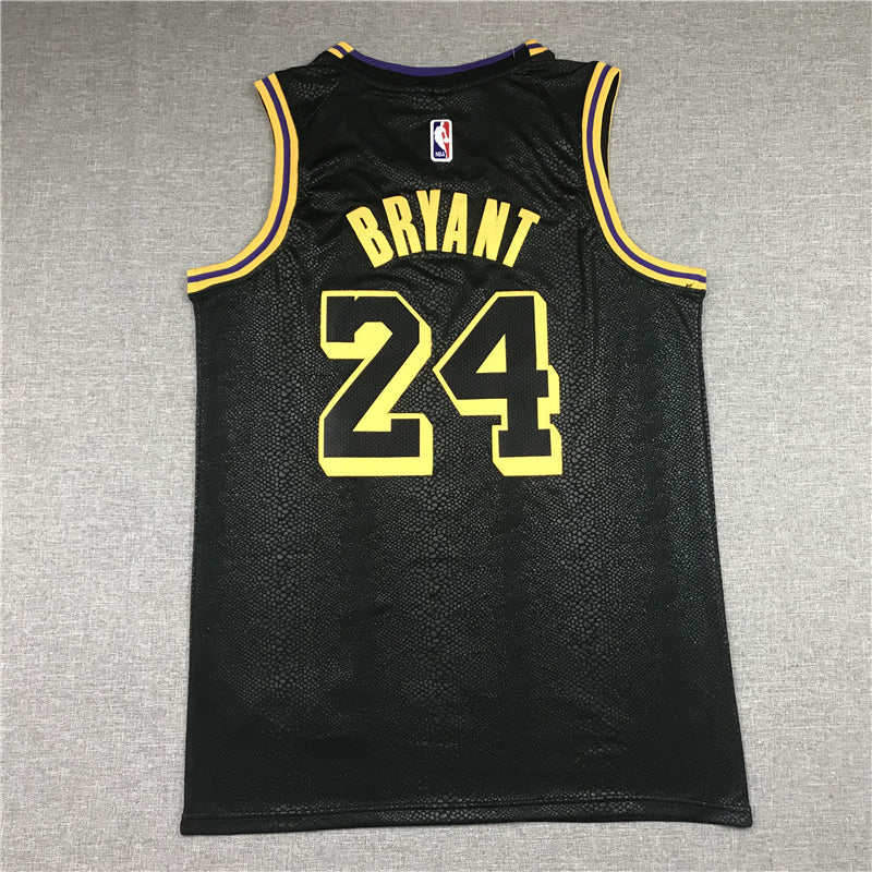 Men's Los Angeles Lakers Kobe Bryant -24 Black Mamba City Edition Swingman Jersey Black