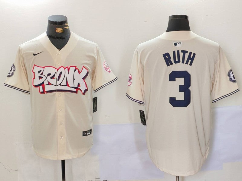 Men's New York Yankees Babe Ruth Cream Limited Player Jersey