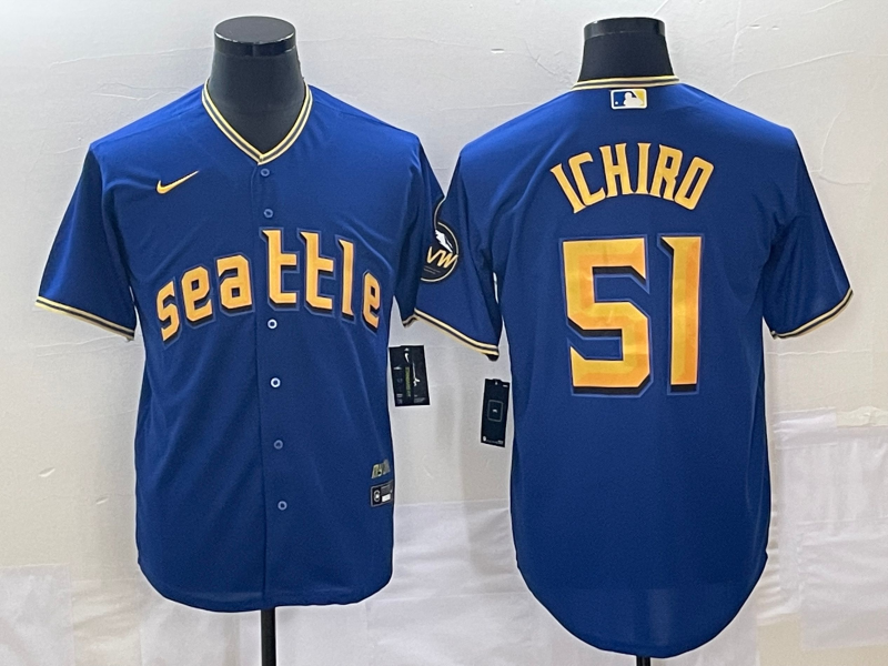 Men's Seattle Mariners Ichiro Suzuki Royal 2023 City Connect Replica Jersey