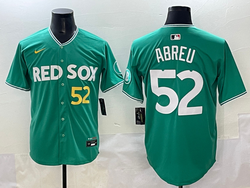 Men's Boston Red Sox Wilyer Abreu Green 2025 City Connect Limited Player Jersey
