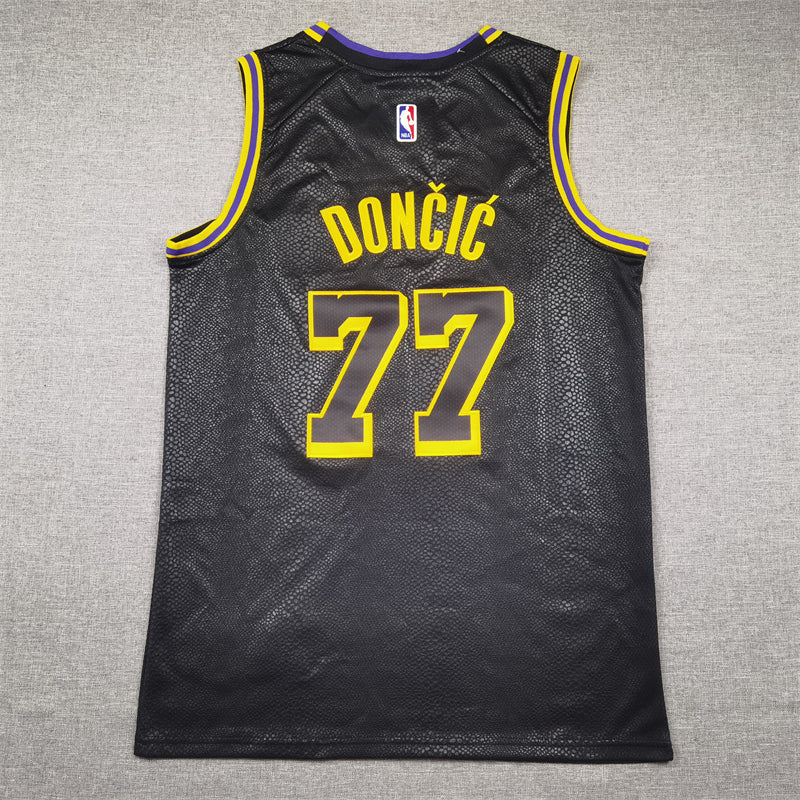Men's Los Angeles Lakers Luka Doncic Black Swingman Jersey
