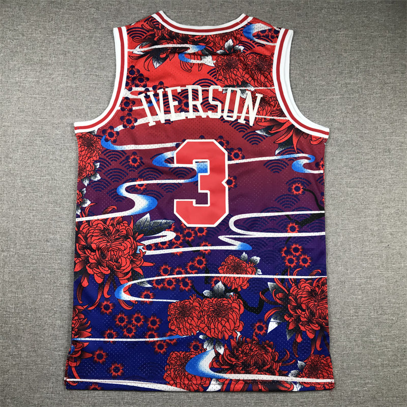 Men's Philadelphia 76ers Allen Iverson Year of Rabbit Edition Hardwood Classics Swingman Jersey