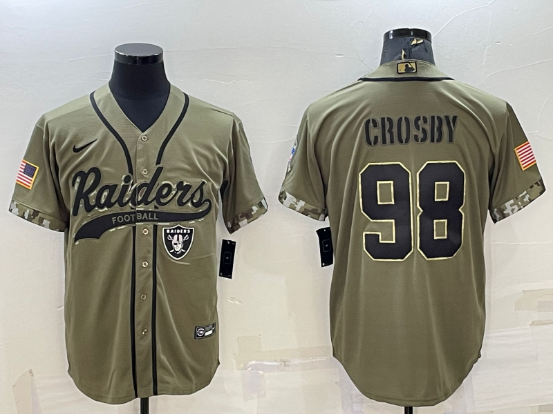 Men's Las Vegas Raiders Maxx Crosby Olive 2022 Salute To Service Limited Jersey Joint Edition
