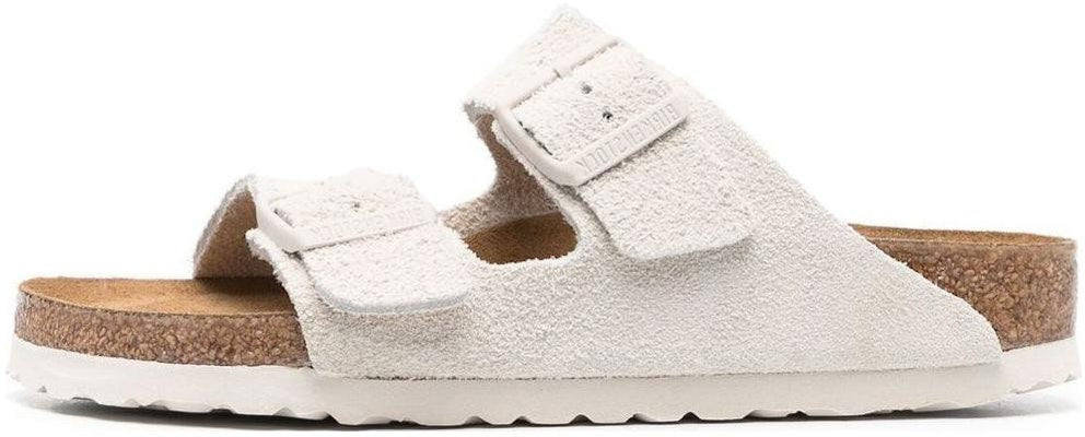 Birkenstock Arizona 1024516 Soft Footbed Suede Leather Narrow Fit Antique White Sandals