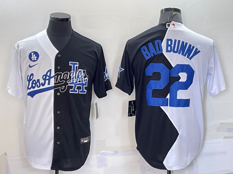 Men's Los Angeles Dodgers Bad Bunny White/Black Replica Baseball Jersey