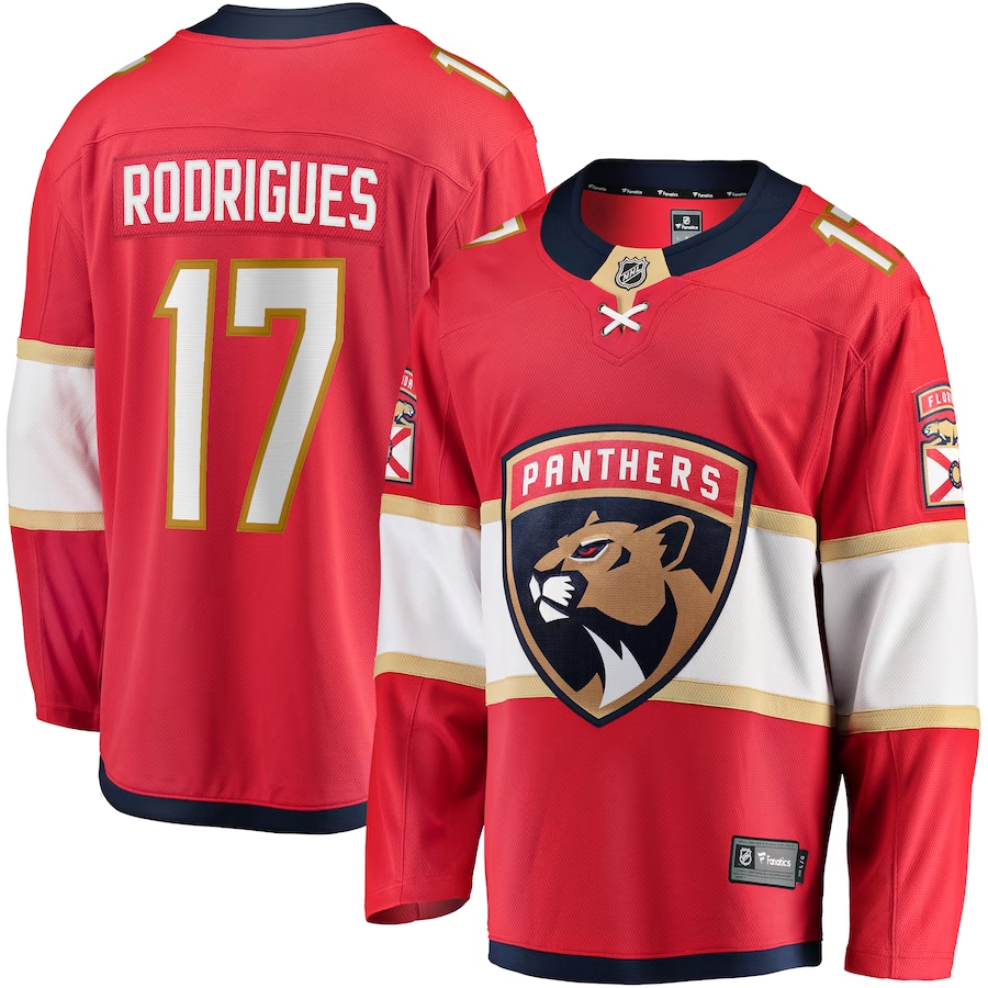 Men's Florida Panthers Evan Rodrigues Red Player Jersey