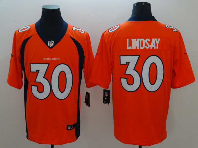 Men's Denver Broncos Phillip Lindsay Orange Game Jersey