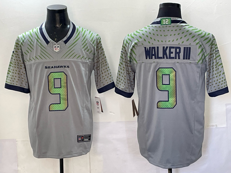 Men's Seattle Seahawks Kenneth Walker III Wolf Gray 2025 Rivalries Collection Limited Jersey