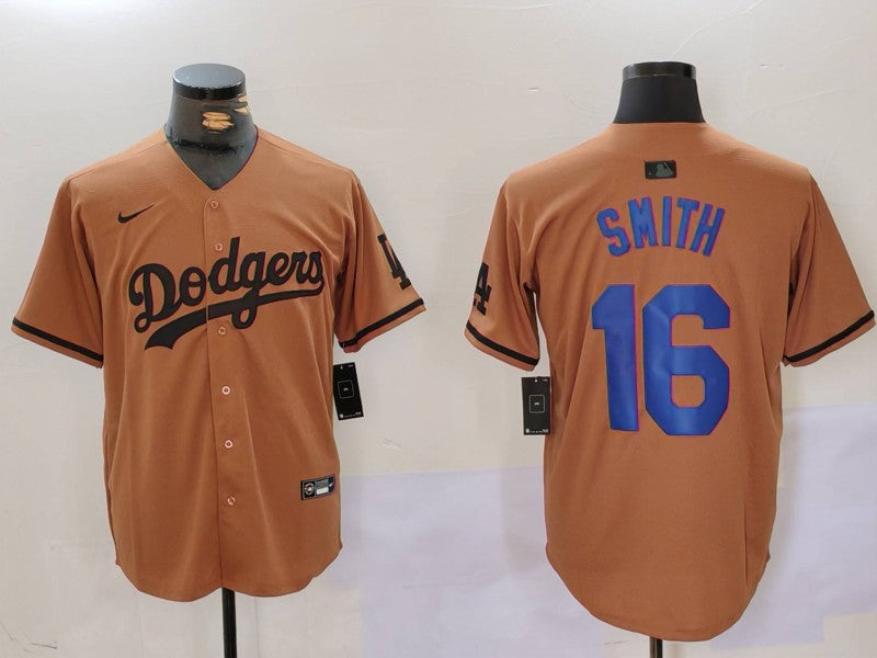 Men's Los Angeles Dodgers Will Smith Brown Game Player Jersey