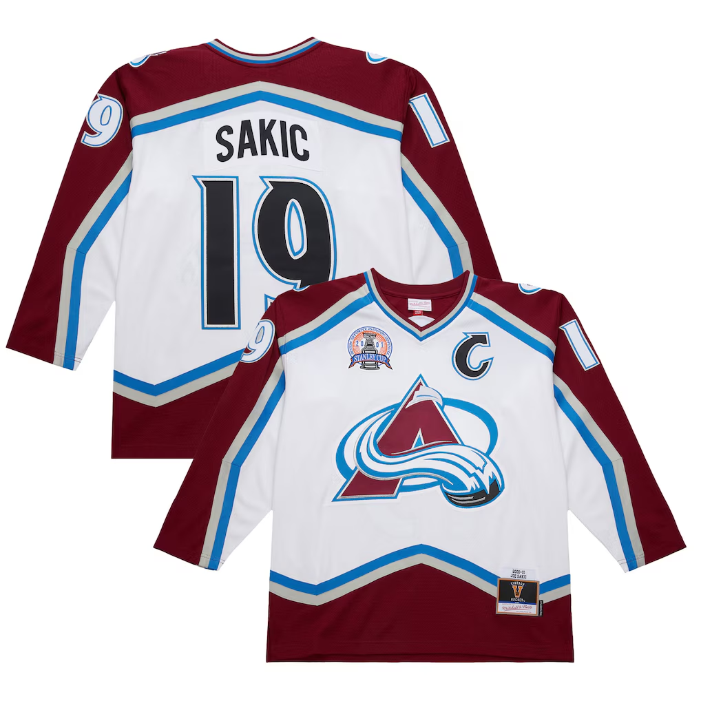 Men's Colorado Avalanche Joe Sakic White 2000-01 Power Play Jersey