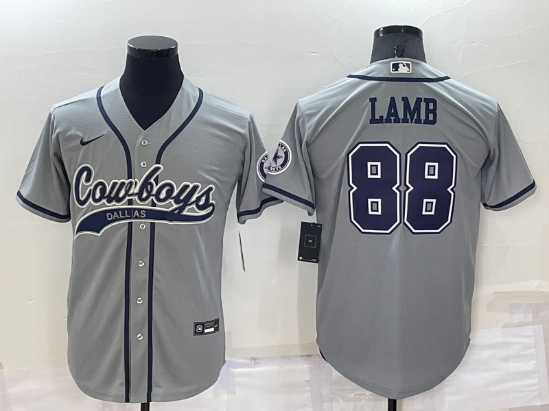 Men's Dallas Cowboys CeeDee Lamb Gray Game Jersey Joint Edition