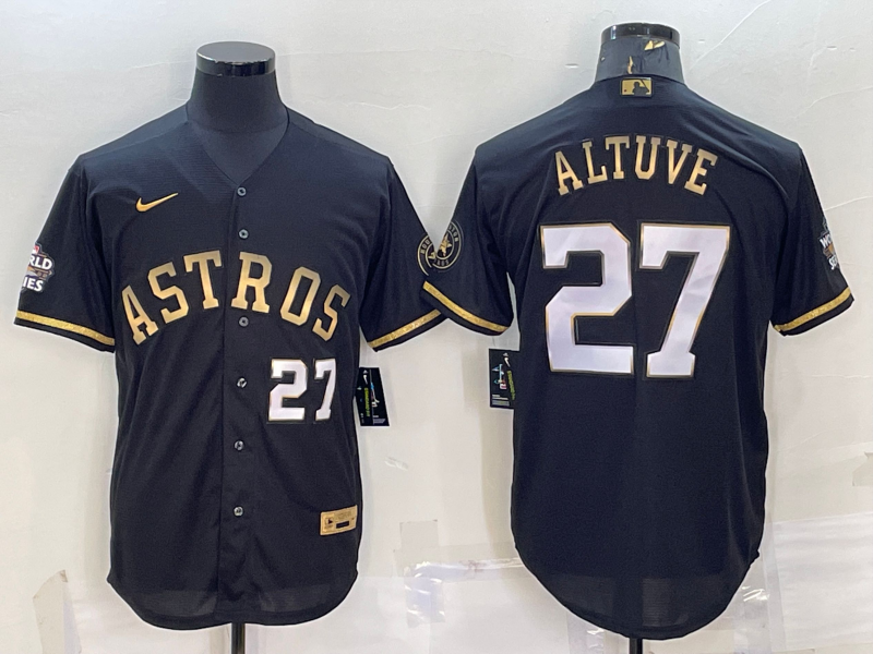 Men's Houston Astros Jose Altuve Black Replica Authentic Jersey
