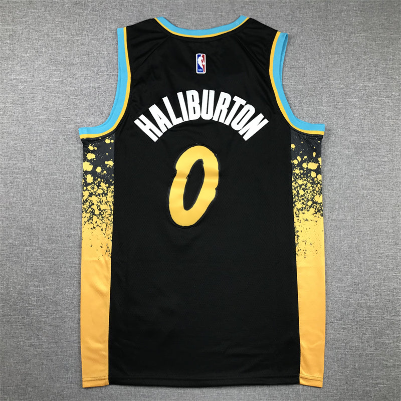 Men's Indiana Pacers Tyrese Haliburton Black 2023/24 Swingman Jersey - City Edition