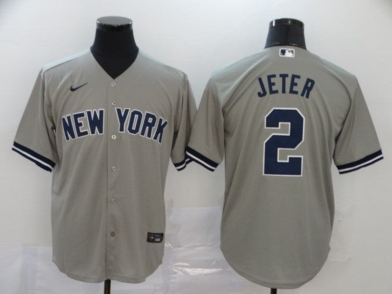Men's New York Yankees Derek Jeter Gray Replica Baseball Jersey