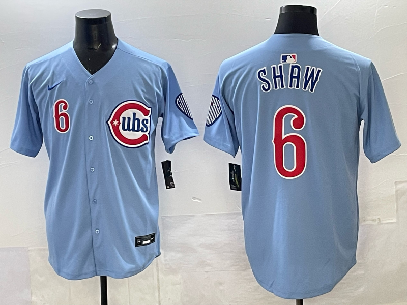 Men's Chicago Cubs Matt Shaw Light Blue Alternate Limited Player Jersey