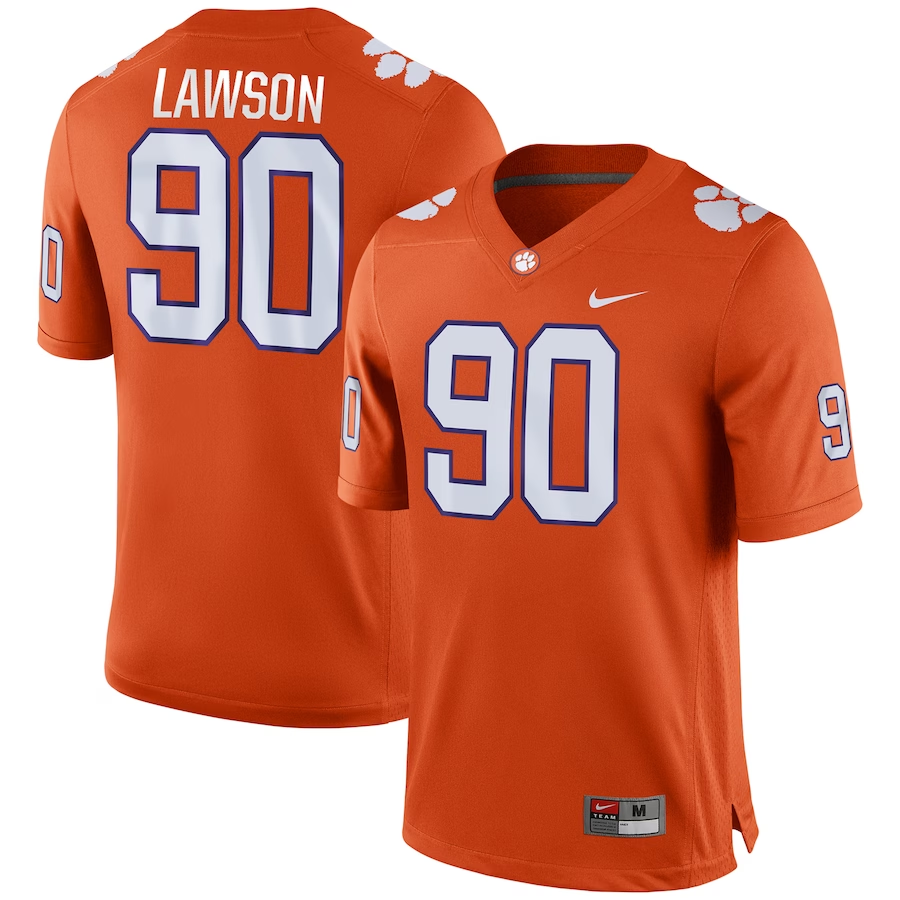 Men's Clemson Tigers Shaq Lawson Orange Game Jersey