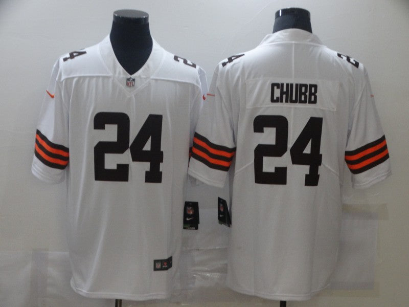 Men's Cleveland Browns Nick Chubb White Player Game Jersey