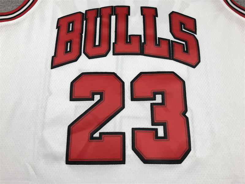 Men's Chicago Bulls Michael Jordan White Fast Break Replica Player Jersey