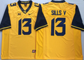Men's West Virginia Mountaineers David Sills Gold Player Game Jersey