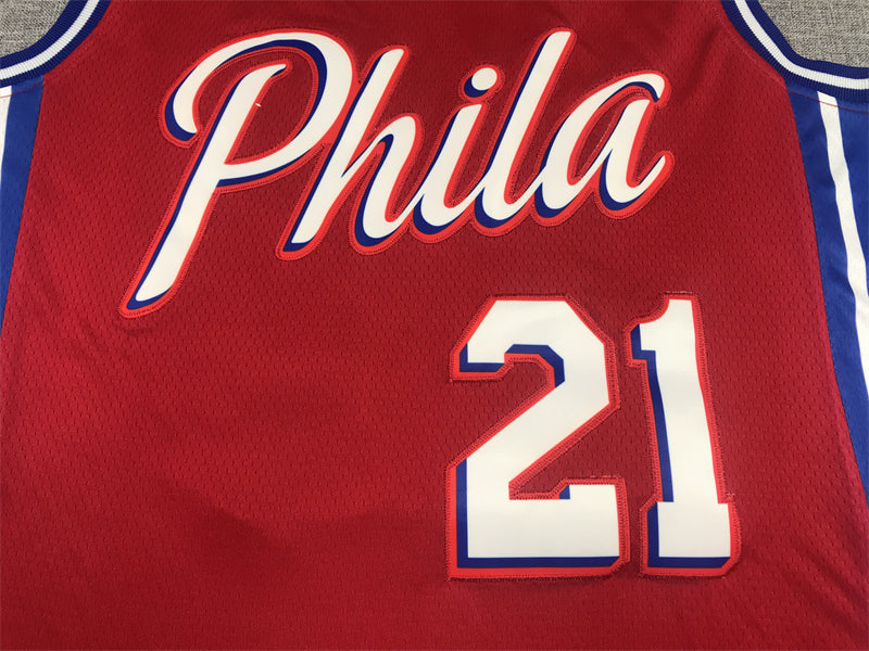 Men's Philadelphia 76ers Joel Embiid NBA Red Replica Jersey