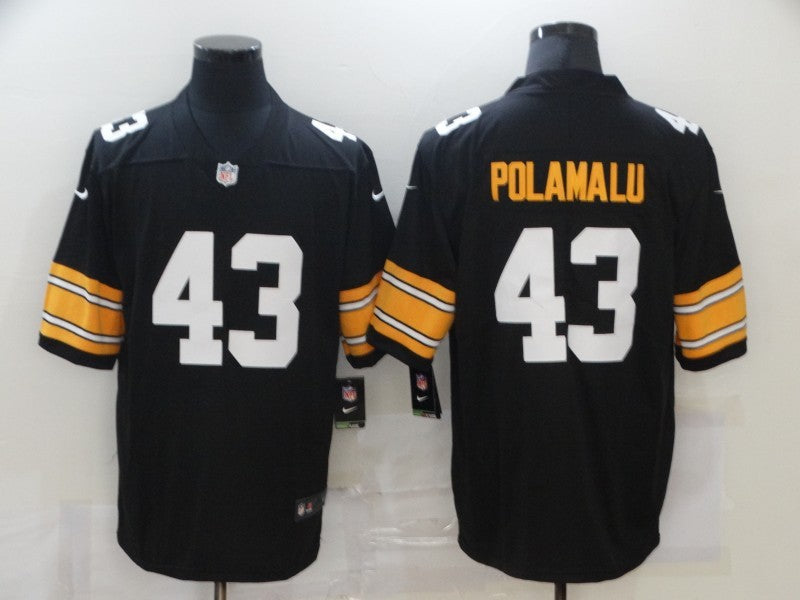 Men's Pittsburgh Steelers Troy Polamalu Black Player Game Jersey